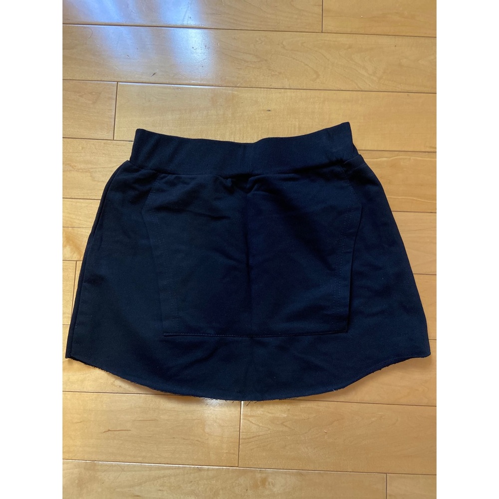 Black cotton Mini Skirt with front pocket